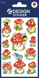 Matrica, papír, 3 ív, 76x120 mm, AVERY ZWECKFORM, "Z-Design No.4304", gombák