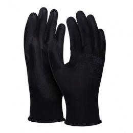 Szerelőkesztyű, PU, DONAU "Safety", 10/XLméret, fekete