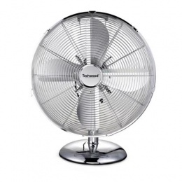 Asztali ventilátor, 30 cm, 45 W, TECHWOOD, króm